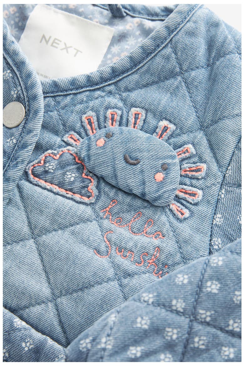 Kids' Embroidered Quilted Denim Liner Jacket, Alternate, color, DENIM BLUE
