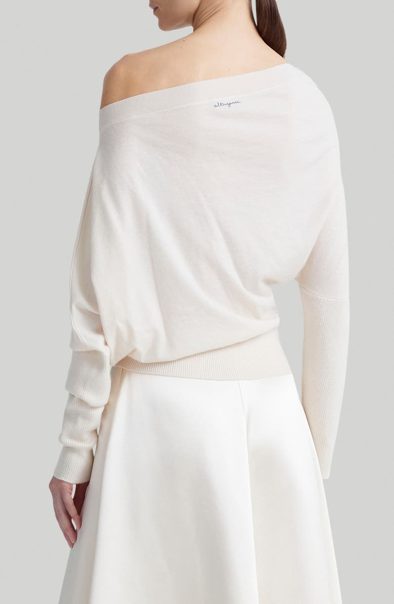 Altuzarra Grainge One-Shoulder Cashmere Sweater, Alternate, color, Ivory