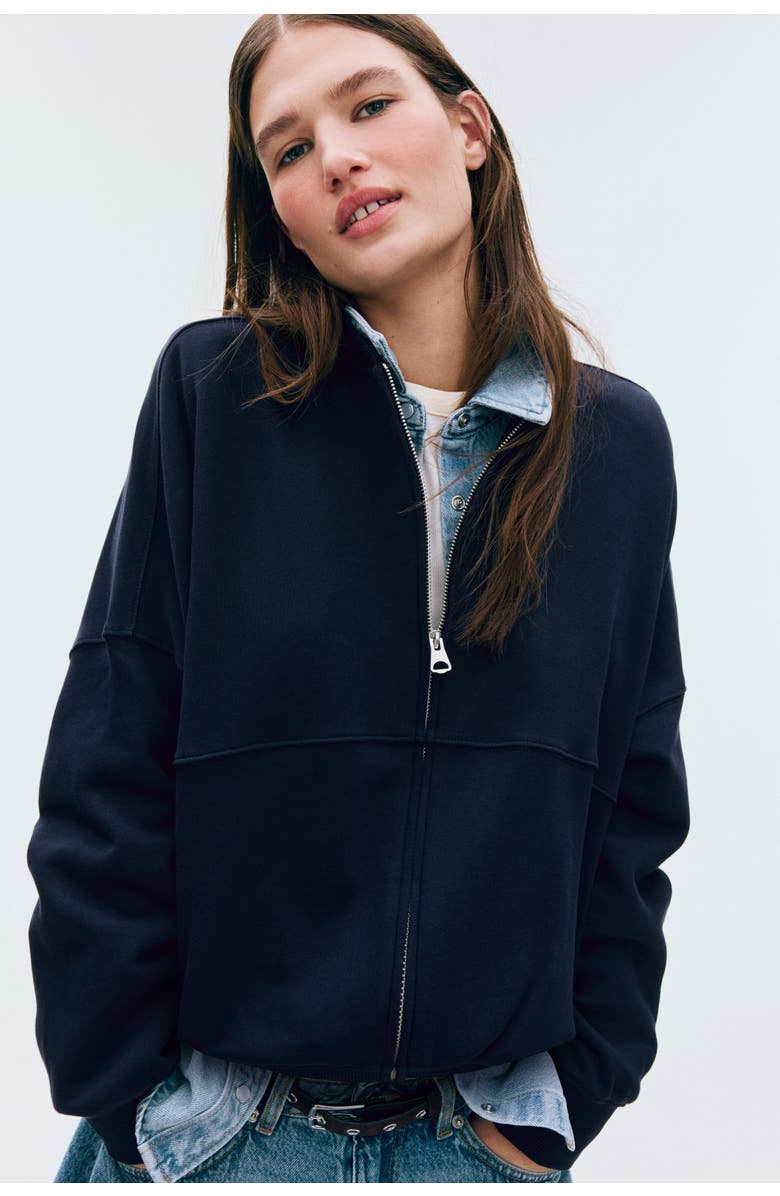 H&M Bomber Jacket, Alternate, color, Navy Blue