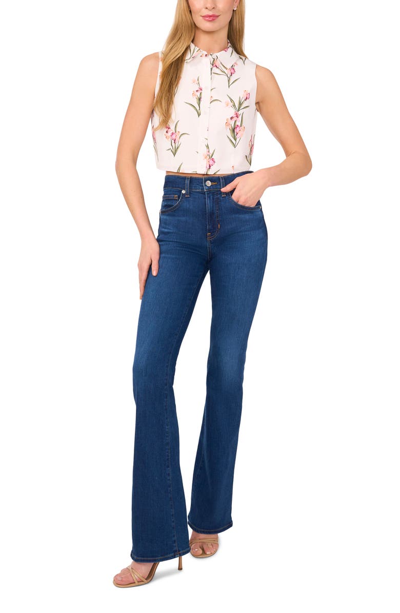 Ted Baker Floral Sleeveless Button-Up Shirt, Alternate, color, 