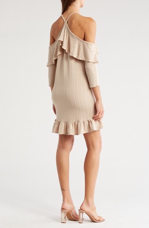 Go Couture Ruffled Cold Shoulder Dress