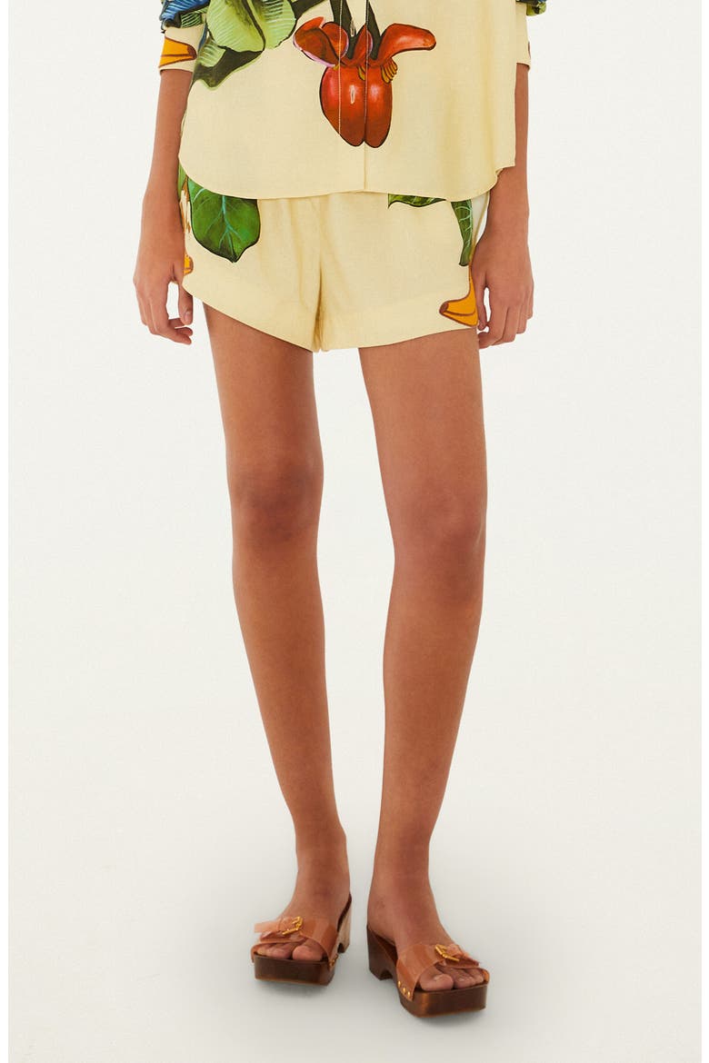 Banana Grapes Linen Blend Shorts, Main, color, YELLOW