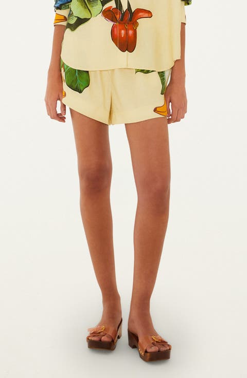 Banana Grapes Linen Blend Shorts
