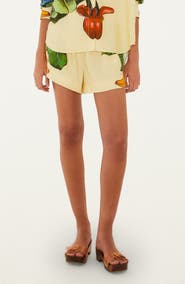 FARM Rio Banana Grapes Linen Blend Shorts