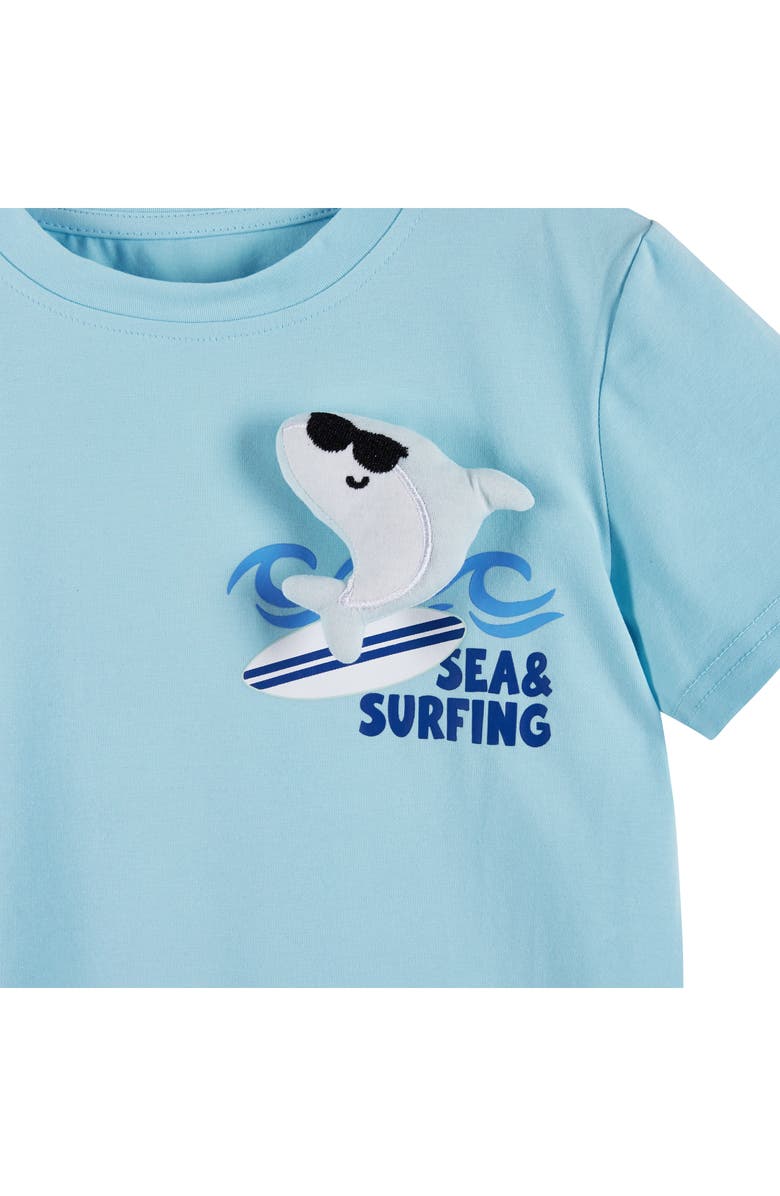 Andy & Evan Kids' Sea & Surfing Graphic T-Shirt, Alternate, color, Blue Shark