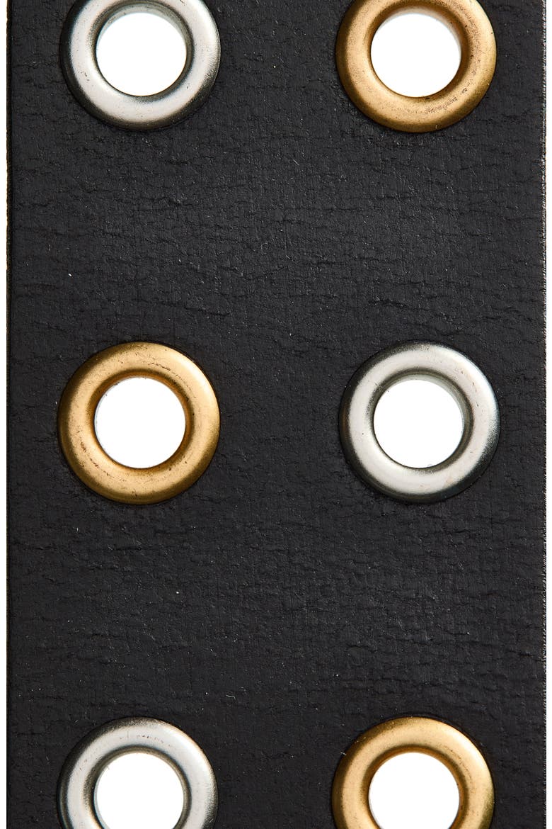 Double Prong Belt, Alternate, color, BLACK/WARM BRASS/ANTIQ NICKEL