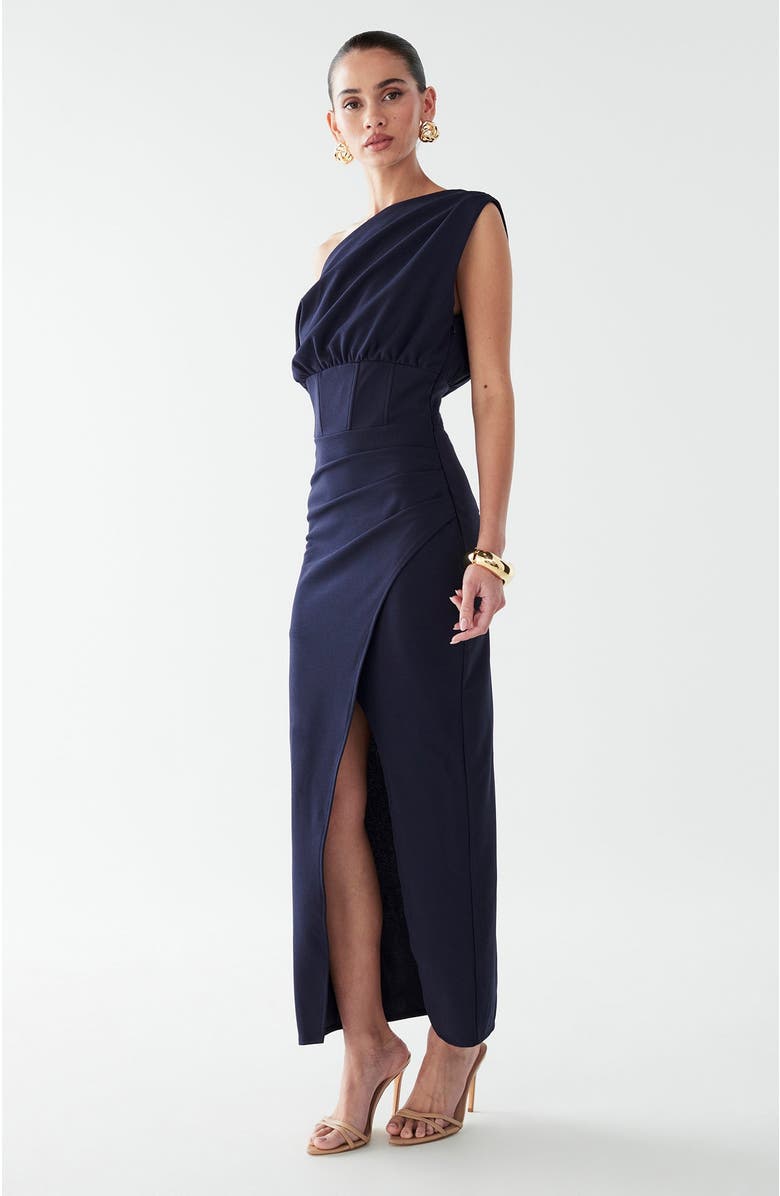 BWLDR Rhodia Midi Dress, Alternate, color, Navy Blue