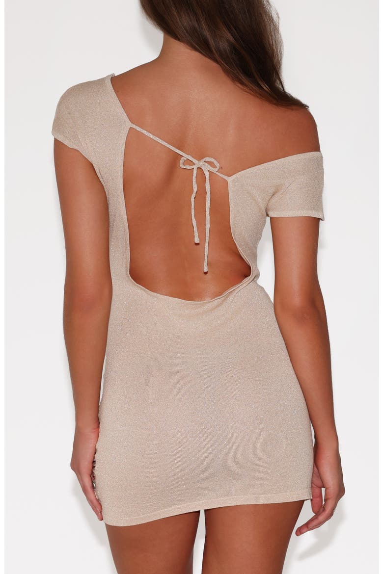 Sotera Off the Shoulder Knit Minidress, Alternate, color, GOLD