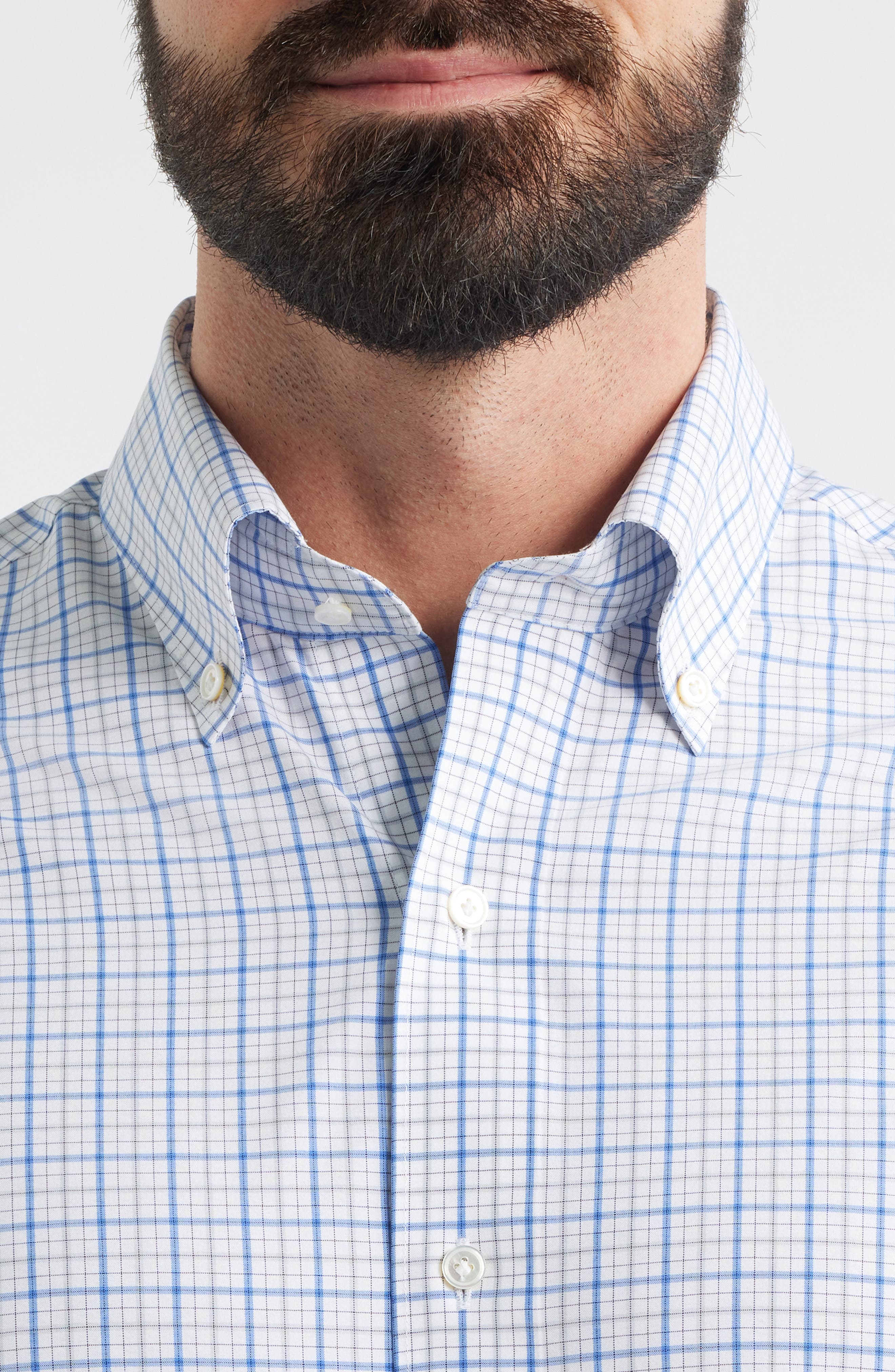 Canal Tailored Fit Check Performance Poplin Button-Down Shirt - image 2