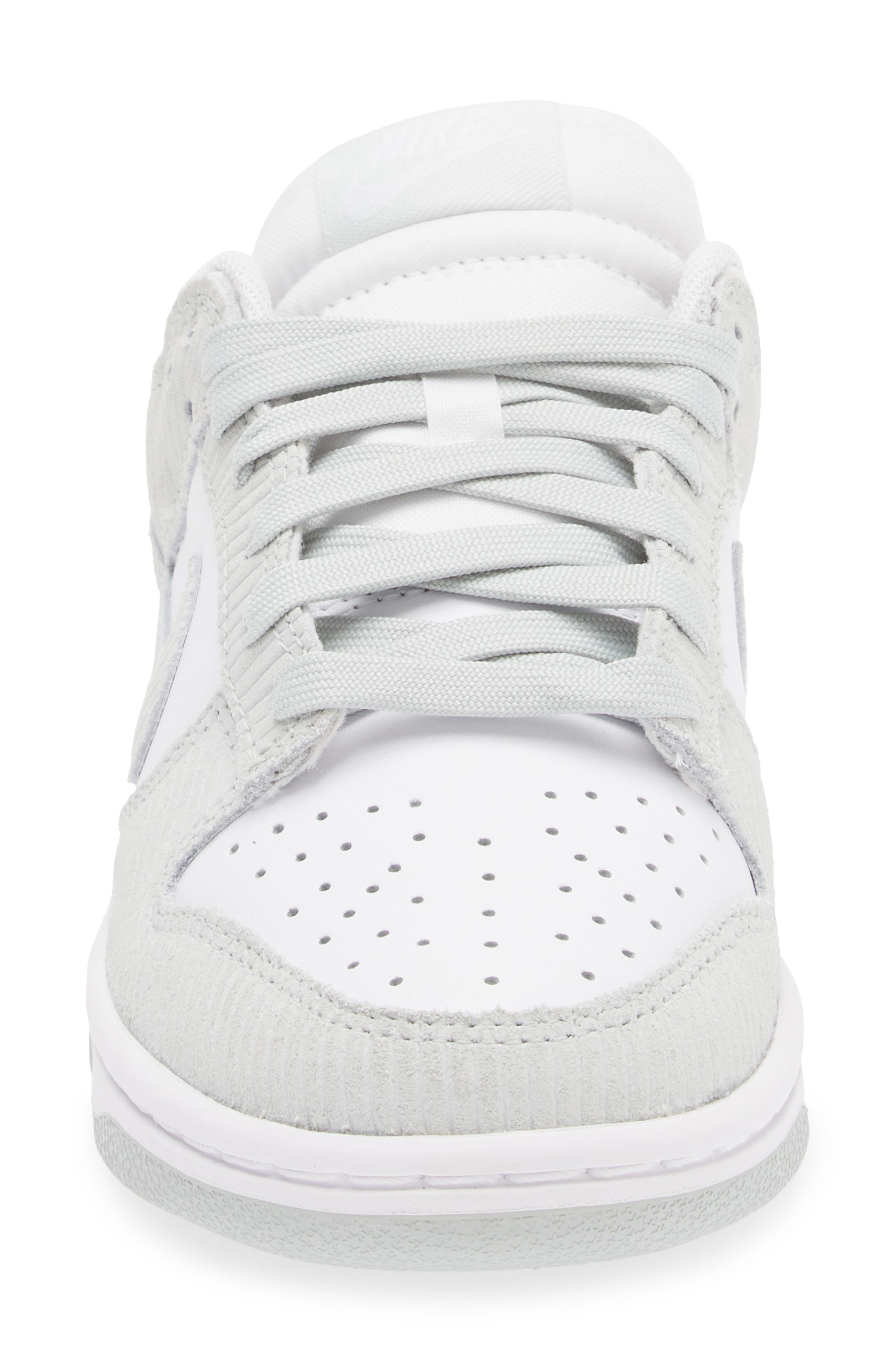 Dunk Low Sneaker, Alternate, color, WHITE/ LIGHT SILVER