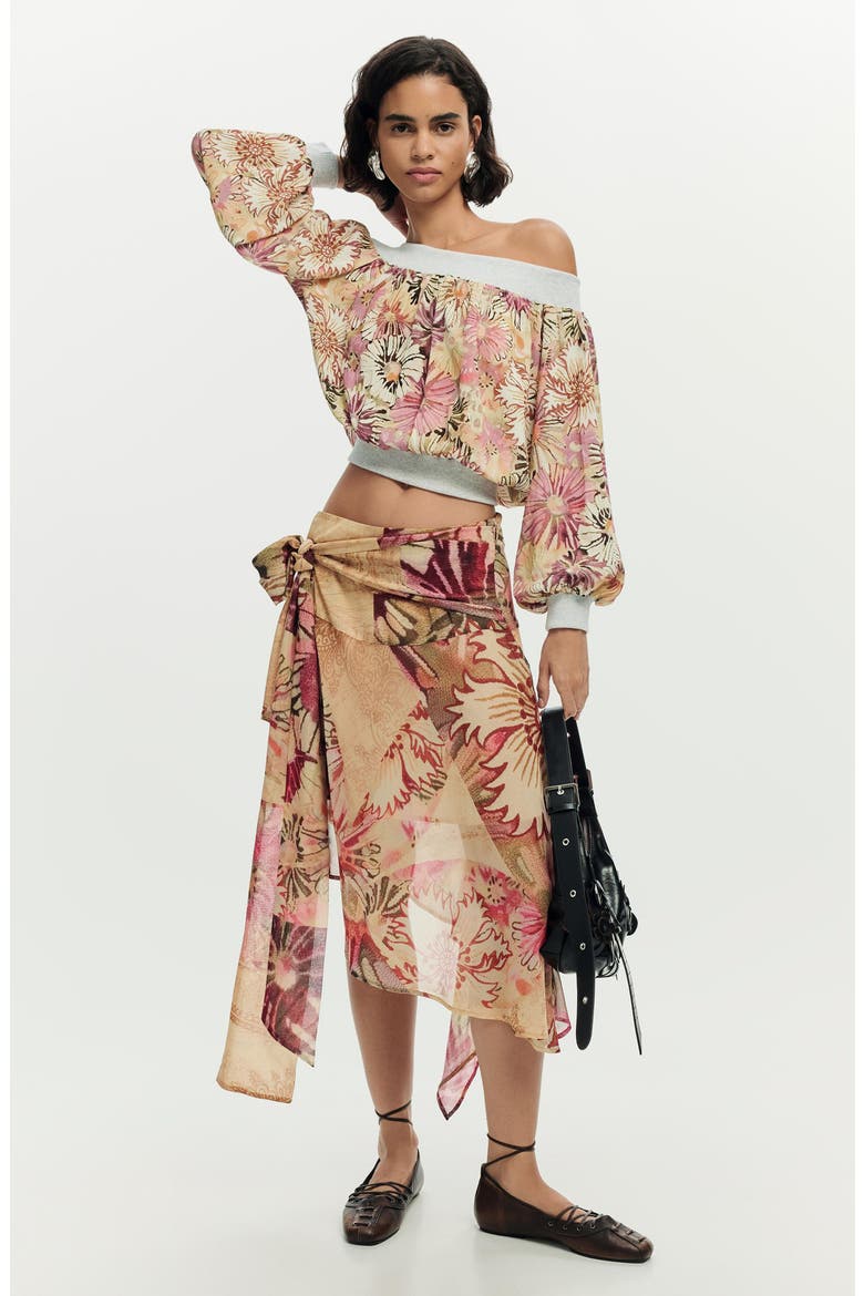 Asymmetric Skirt, Alternate, color, MULTI