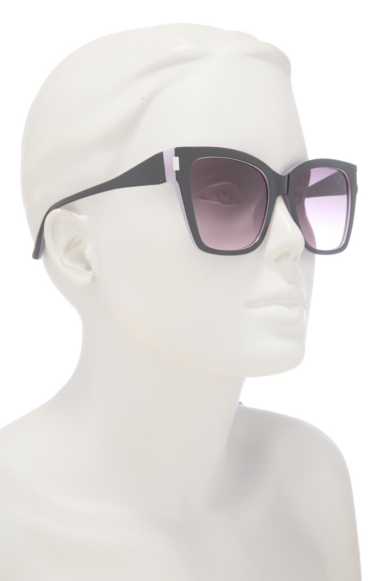 Vince Camuto 56mm Gradient Square Sunglasses, Alternate, color, Black Rose