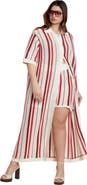ELOQUII Striped Crochet Duster