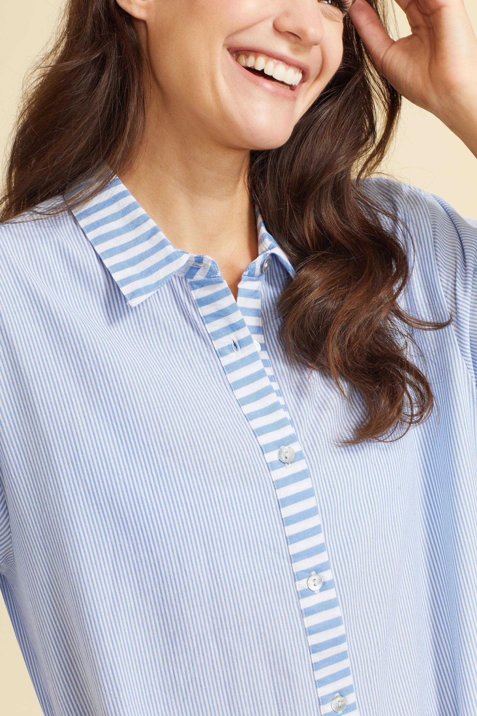 Riga Striped Shirt Dress - image 4