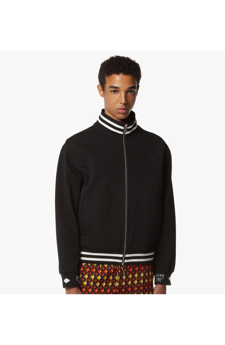 MCM Essential Logo Ponte Track Jacket, Alternate, color, Black