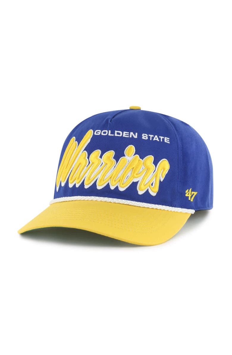 '47 Men's '47 Royal/Gold Golden State Warriors Dropshadow Rope Hitch Adjustable Hat, Alternate, color, Royal