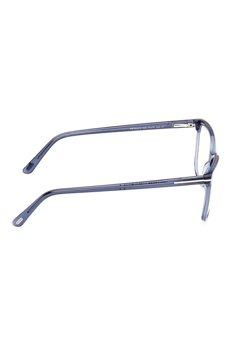 56mm Rectangular Blue Light Blocking Glasses, Alternate, color, SHINY BLUE