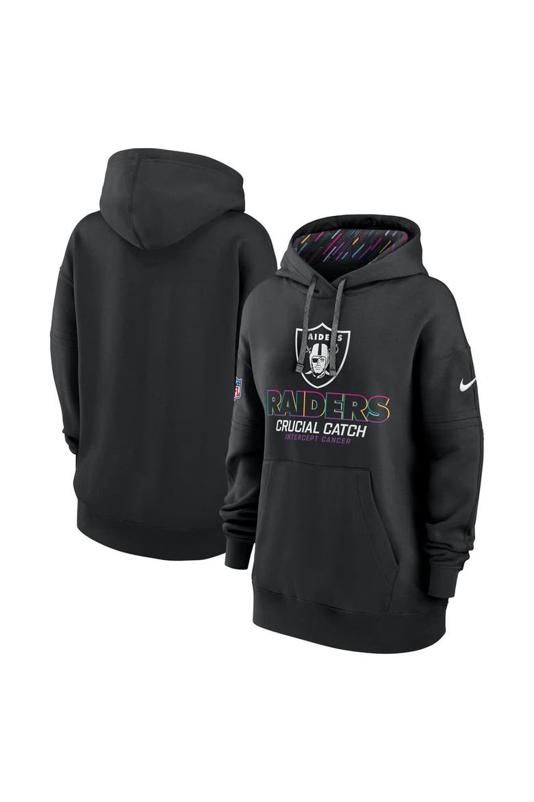 Women's Nike  Black Las Vegas Raiders 2024 NFL Crucial Catch Club Pullover Hoodie, Main, color, Black