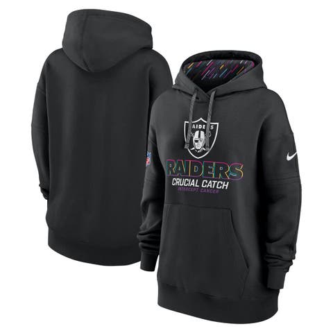 Women's Nike  Black Las Vegas Raiders 2024 NFL Crucial Catch Club Pullover Hoodie