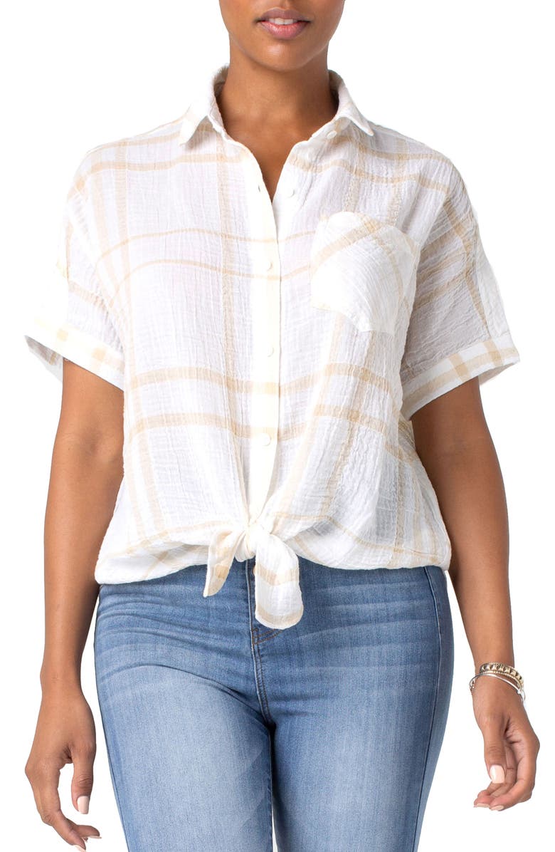 Liverpool Front Tie Dolman Sleeve Shirt, Main, color, 