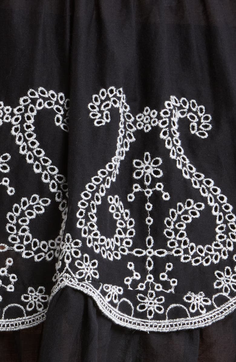 Ramy Brook Judith Eyelet Embroidery Miniskirt, Alternate, color, Black / White Eyelet