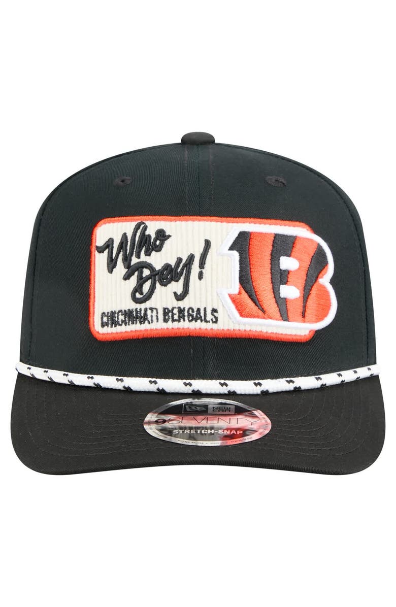 New Era Men's New Era Black Cincinnati Bengals Chant 9SEVENTY Stretch-Snap Hat, Alternate, color, 
