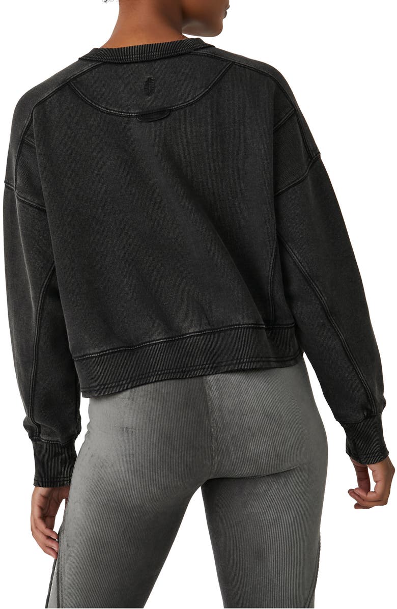 Free People FP Movement Intercept Cotton Blend Sweatshirt, Alternate, color, Black