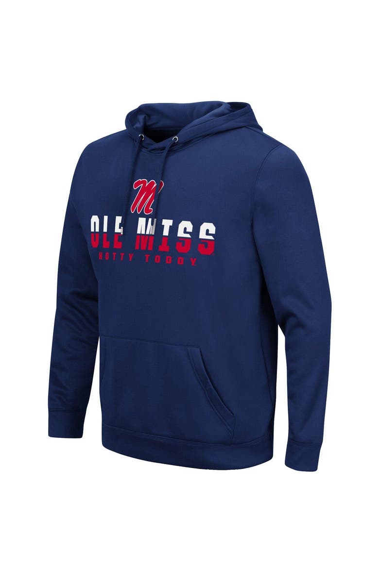 Men's Colosseum Navy Ole Miss Rebels Lantern Pullover Hoodie, Alternate, color, Navy
