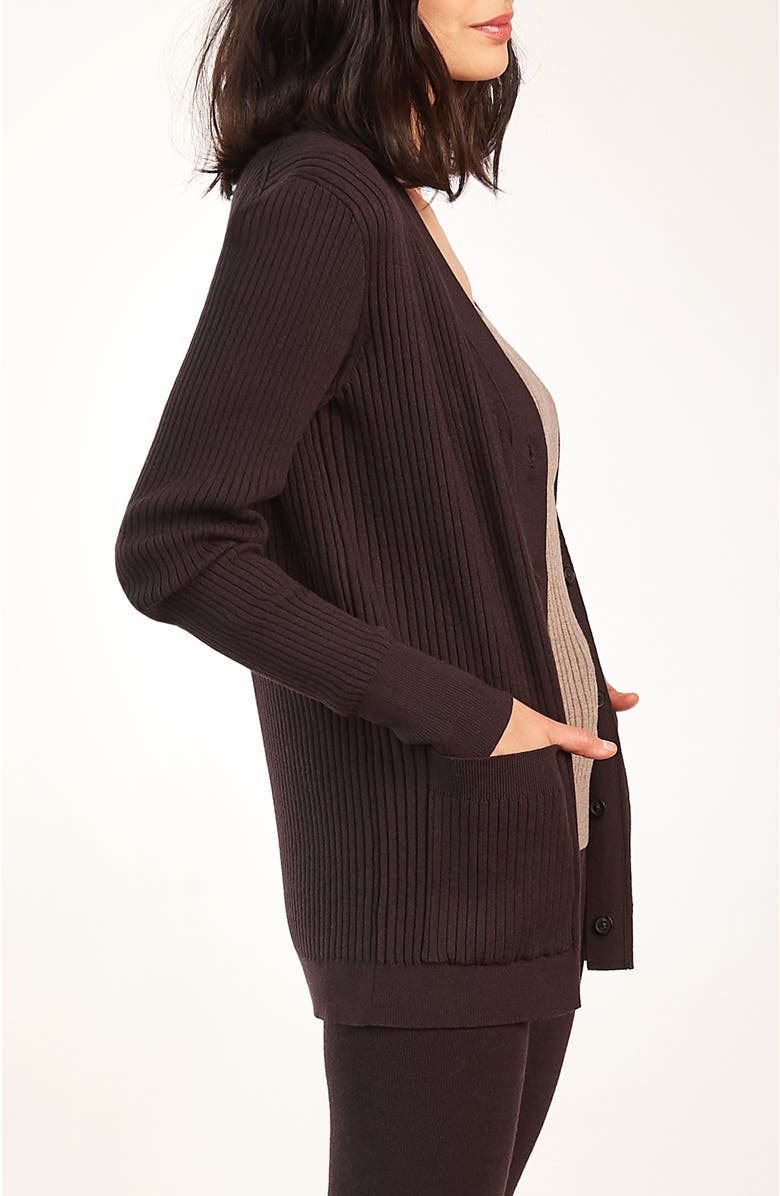 oyun Oxford Cardigan, Alternate, color, Acai