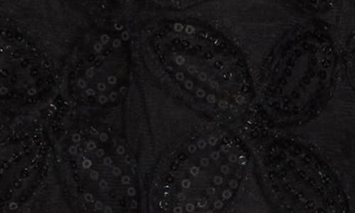 By Design Ashley Sequin Button-up Shirt In Black