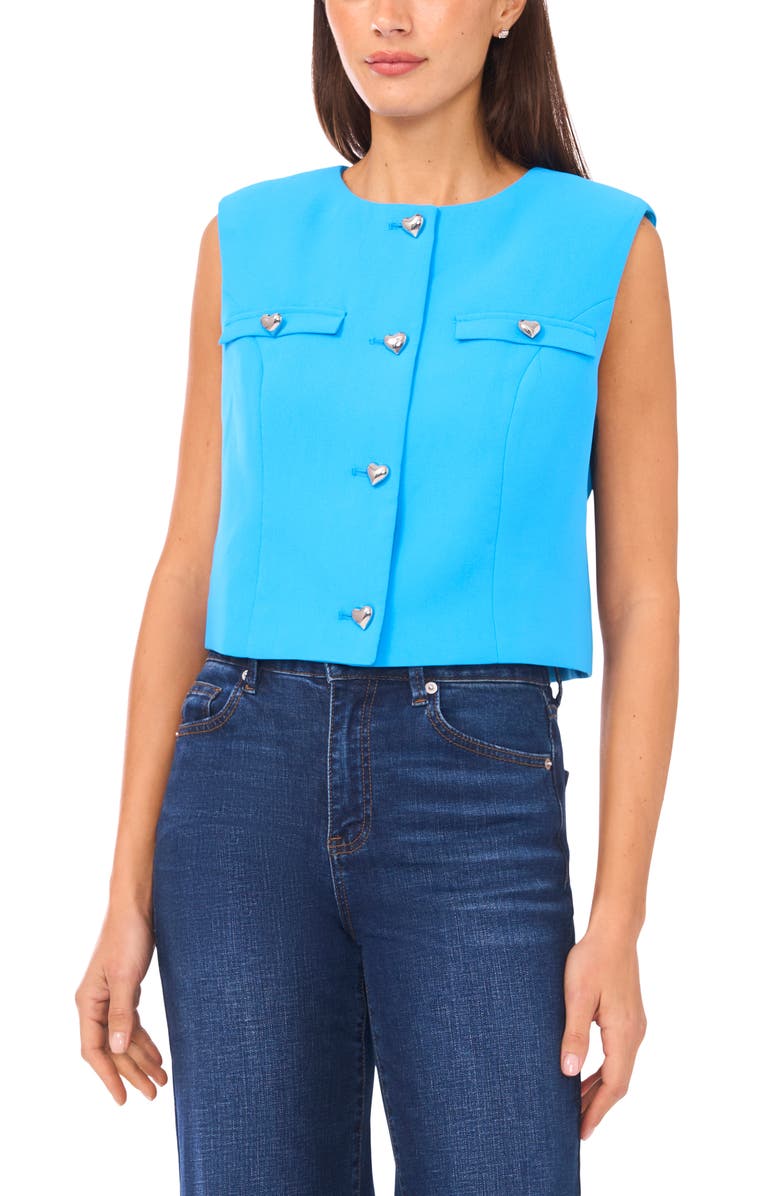 CeCe Crop Boxy Vest, Main, color, Blue Spritz
