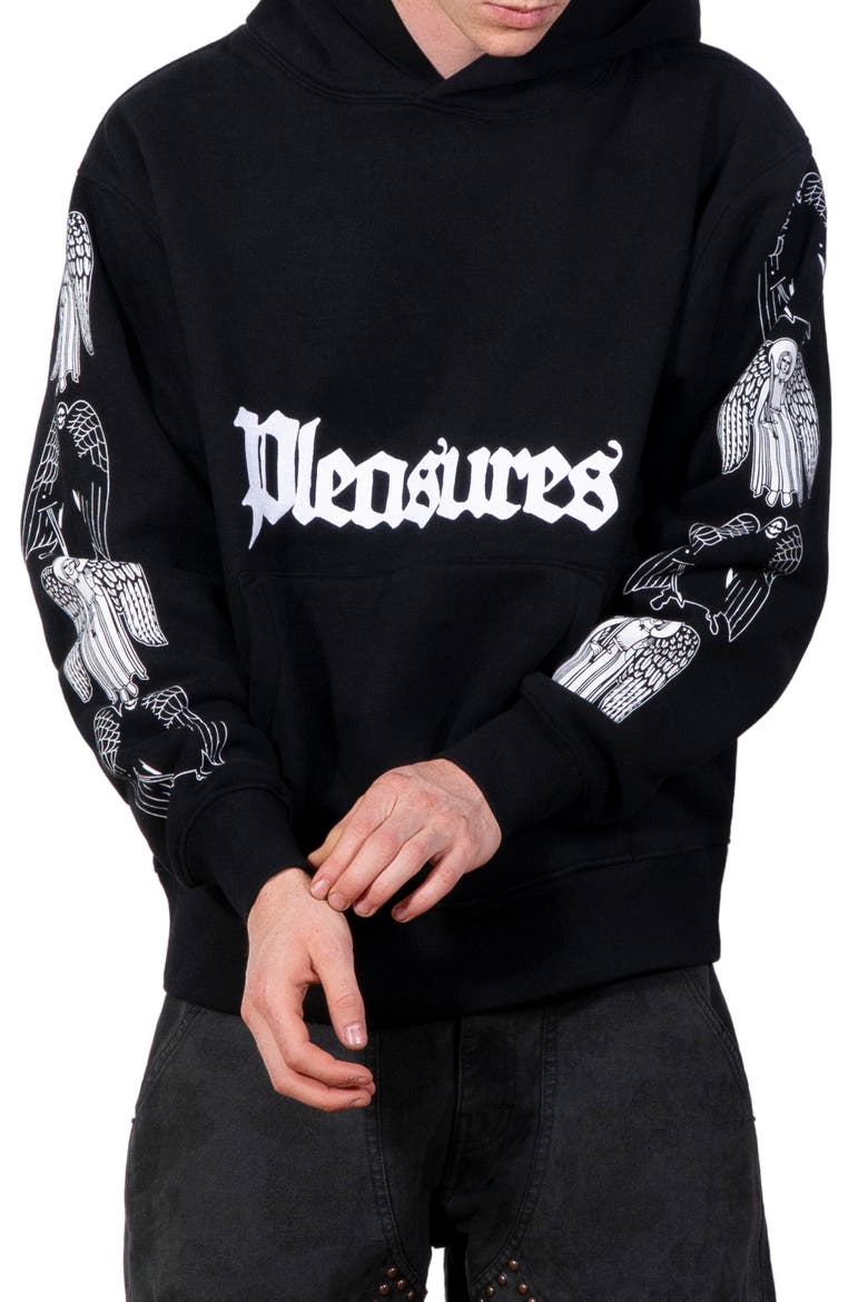 Angel & Demon Graphic Hoodie, Main, color, BLACK