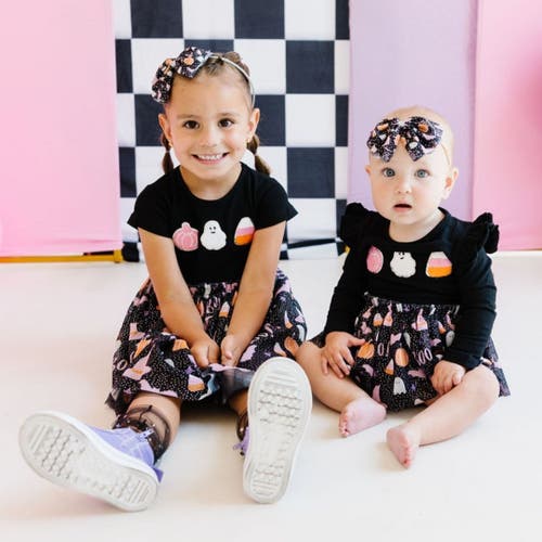Sweet Wink Boo Halloween Short Sleeve Tutu Dress In Black