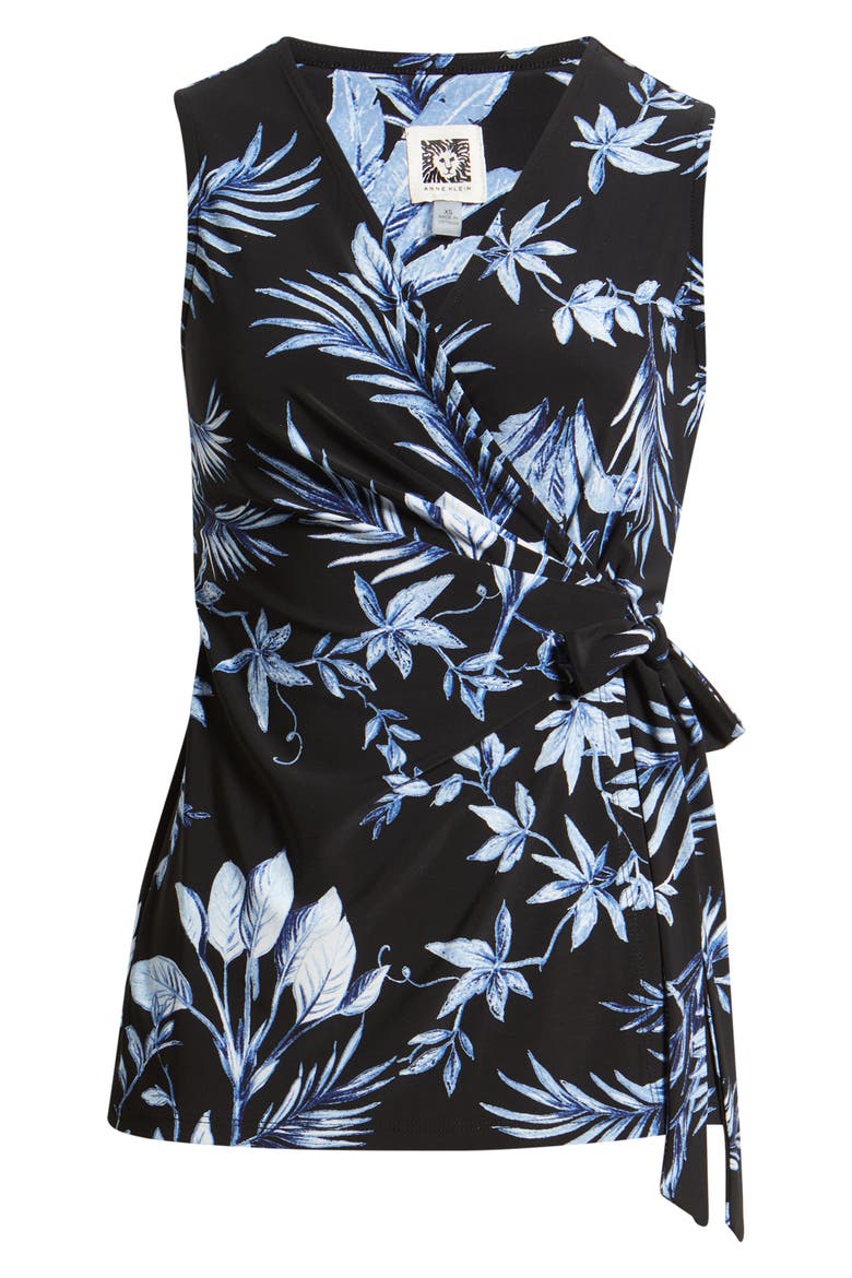 Floral Sleeveless Wrap Top, Alternate, color, ANNE BLACK MULTI