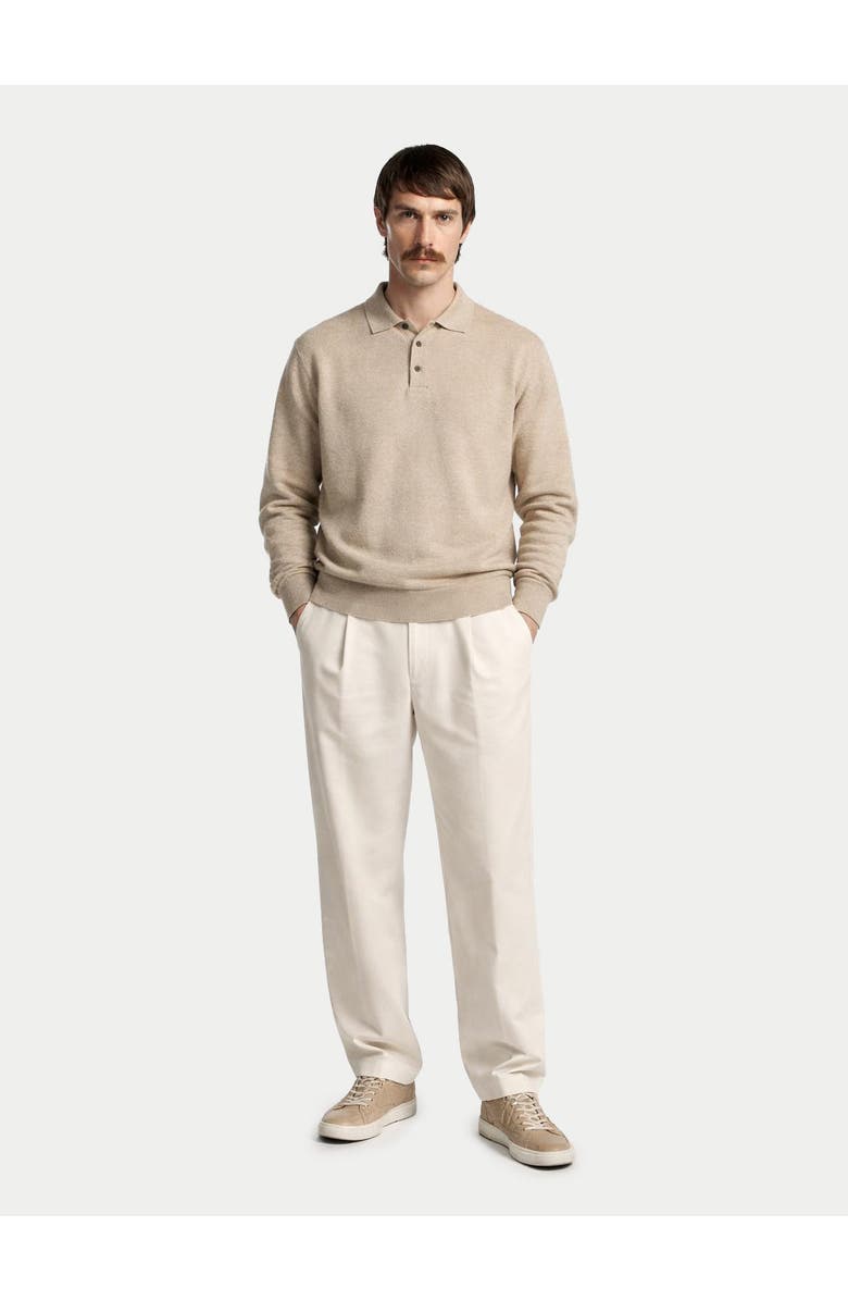 GOBI Mongolian Cashmere Essential Cashmere Polo Sweater, Alternate, color, Warm Grey