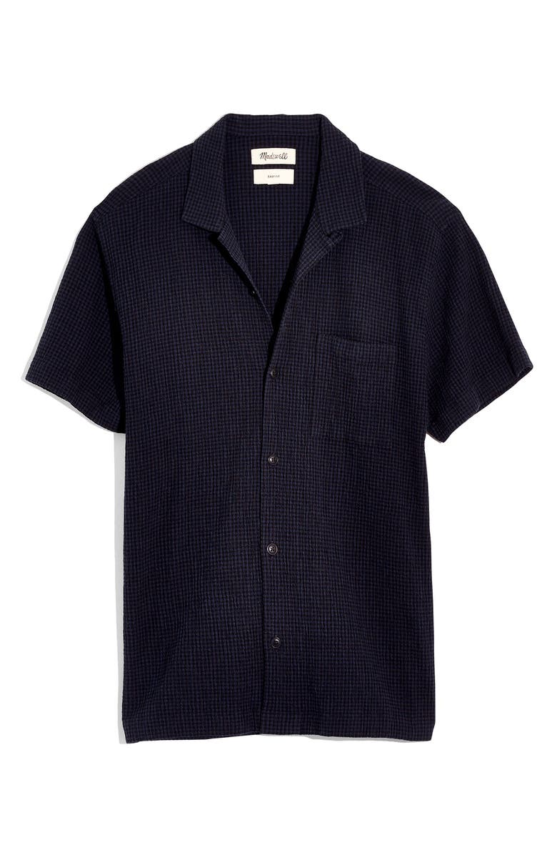 Madewell Textural Check Easy Camp Shirt, Alternate, color,