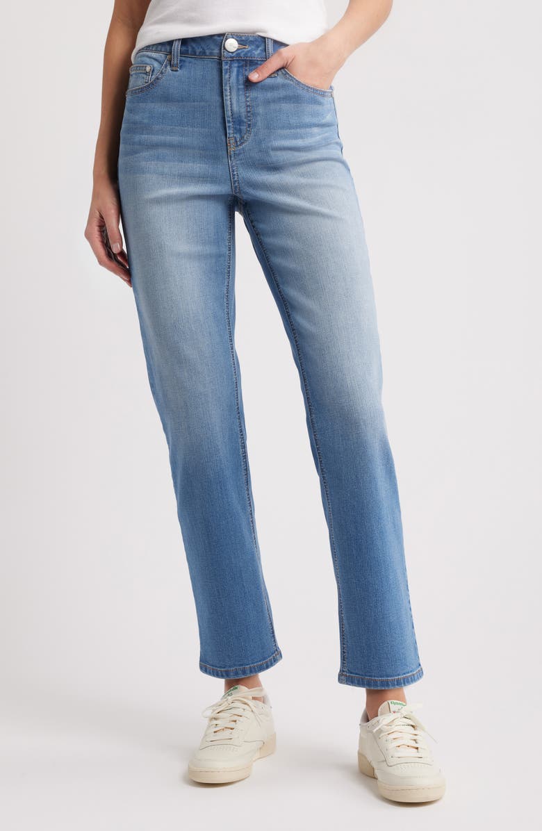 1822 Denim Cheeky Heart Pocket High Waist Straight Leg Jeans, Main, color, 