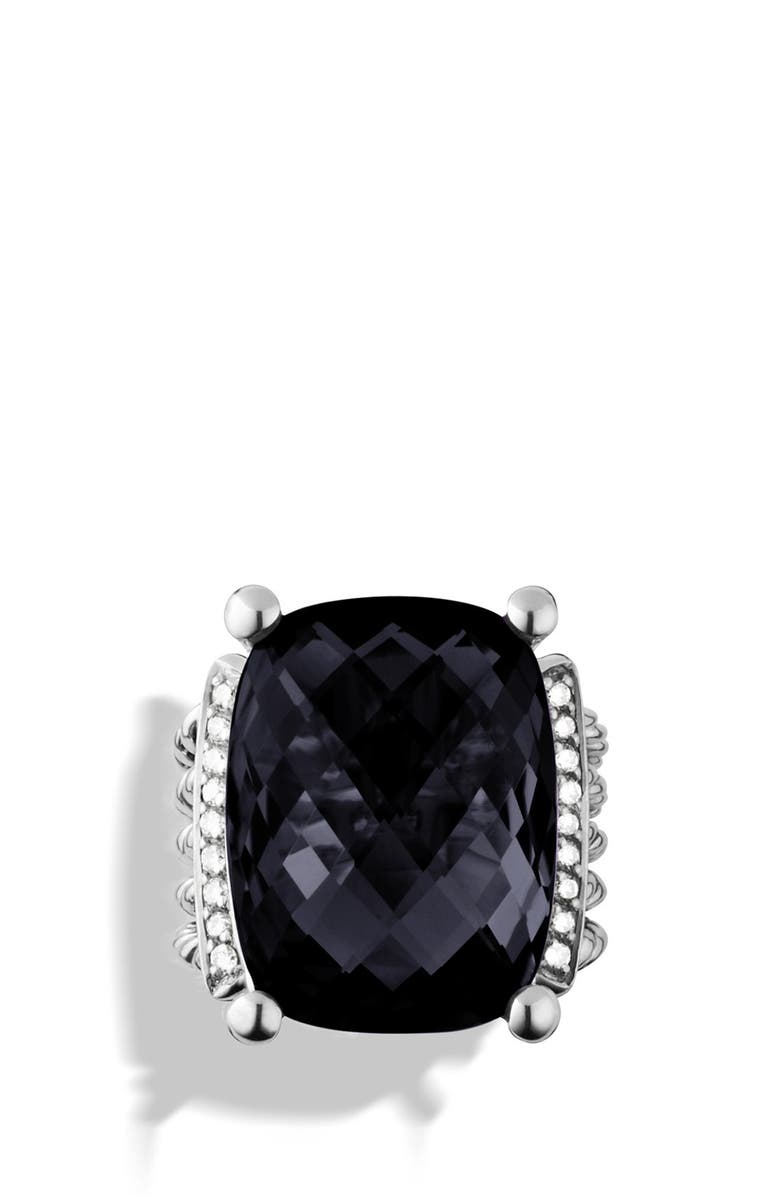 David Yurman 'Wheaton' Ring with Black Onyx and Diamonds, Alternate, color,