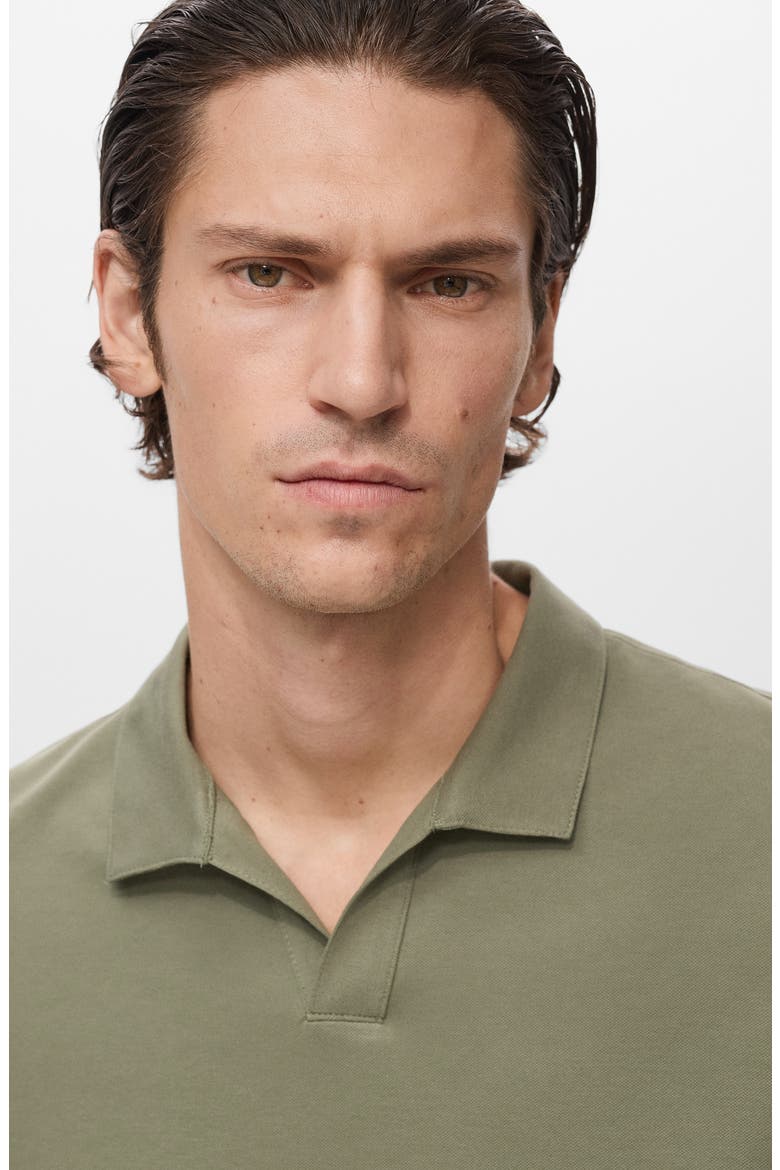 Slim Fit Johnny Collar Piqué Polo, Alternate, color, DARK GREEN