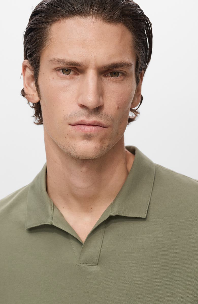 MANGO Slim Fit Johnny Collar Piqué Polo, Alternate, color, Dark Green