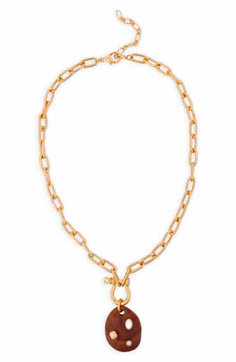 Stone Pendant Chain Necklace