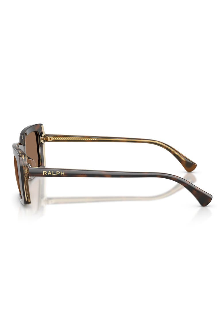 56mm Rectangular Sunglasses, Alternate, color, DARK HAVANA ON TRANSPARENT