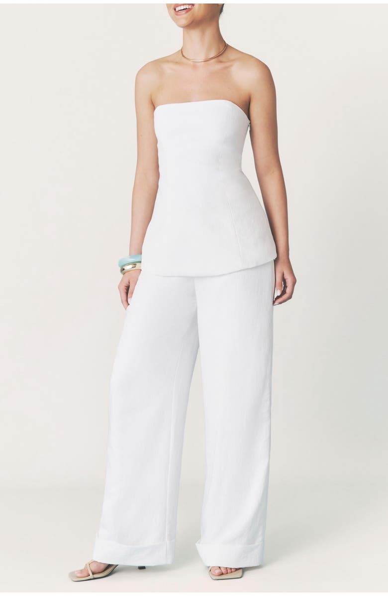 Six Stories Verity Tailored Textured Pants, Alternate, color, White