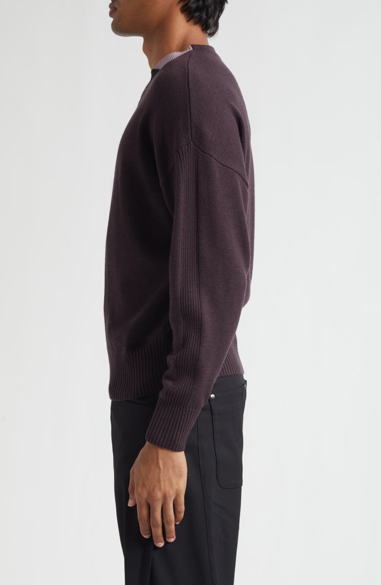 KIKO KOSTADINOV Vig Multi Collar Wool & Silk Sweater, Alternate, color, Dark Brown/ Pine/ Lilac