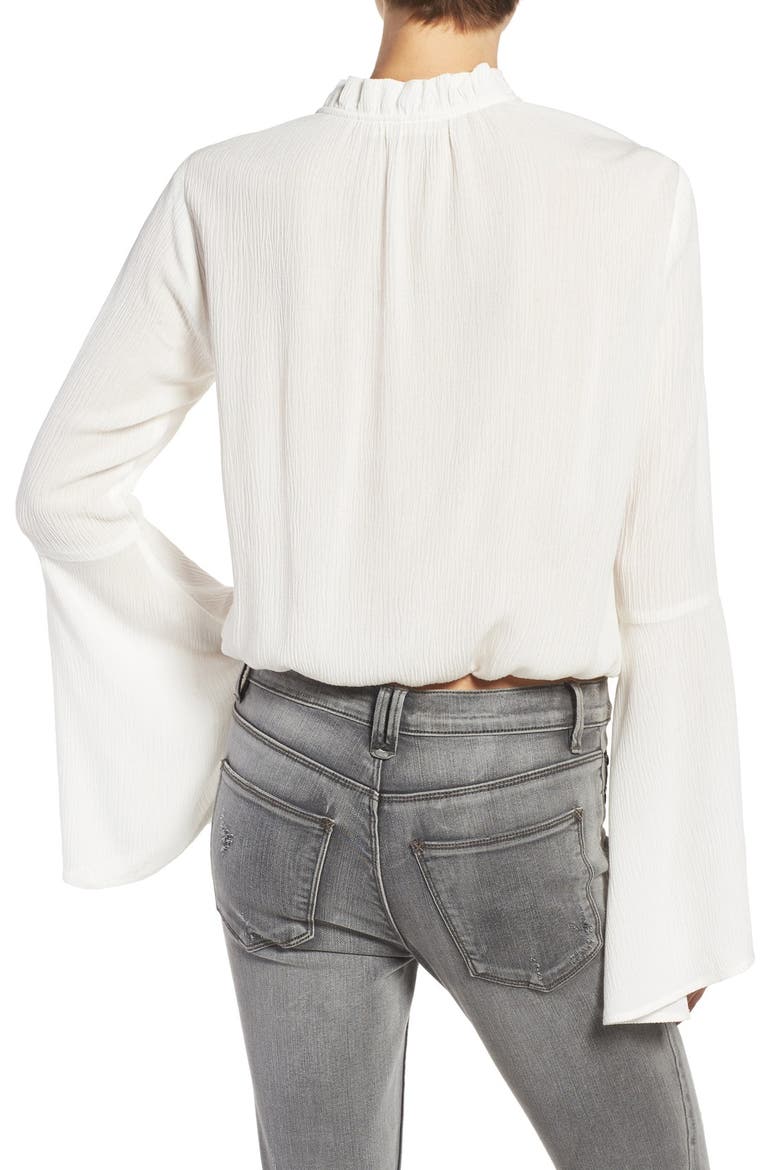 Bell Sleeve Crop Top, Alternate, color, IVORY