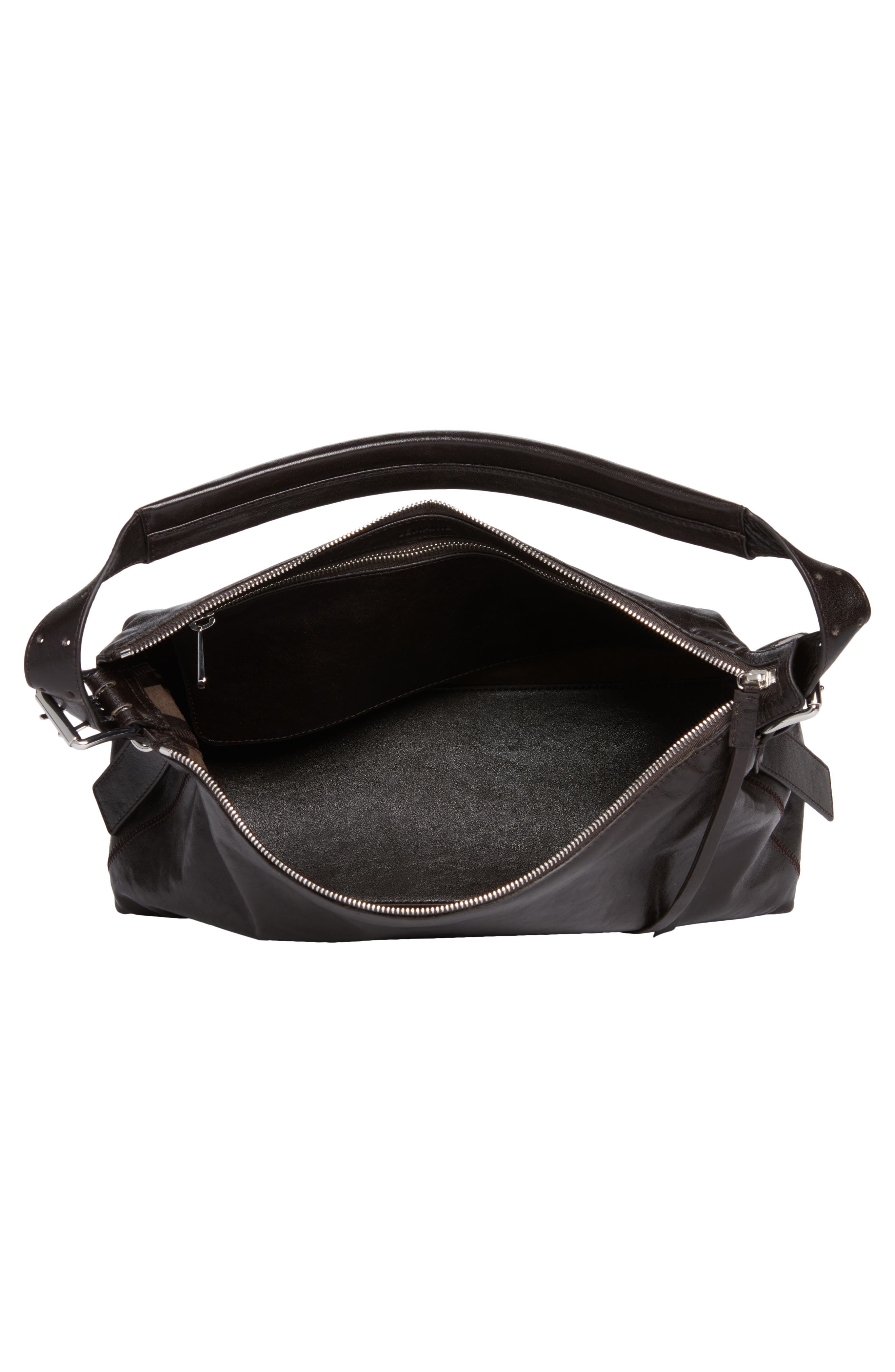 Belted Baguette Bag, Alternate, color, DARK CHOCOLATE
