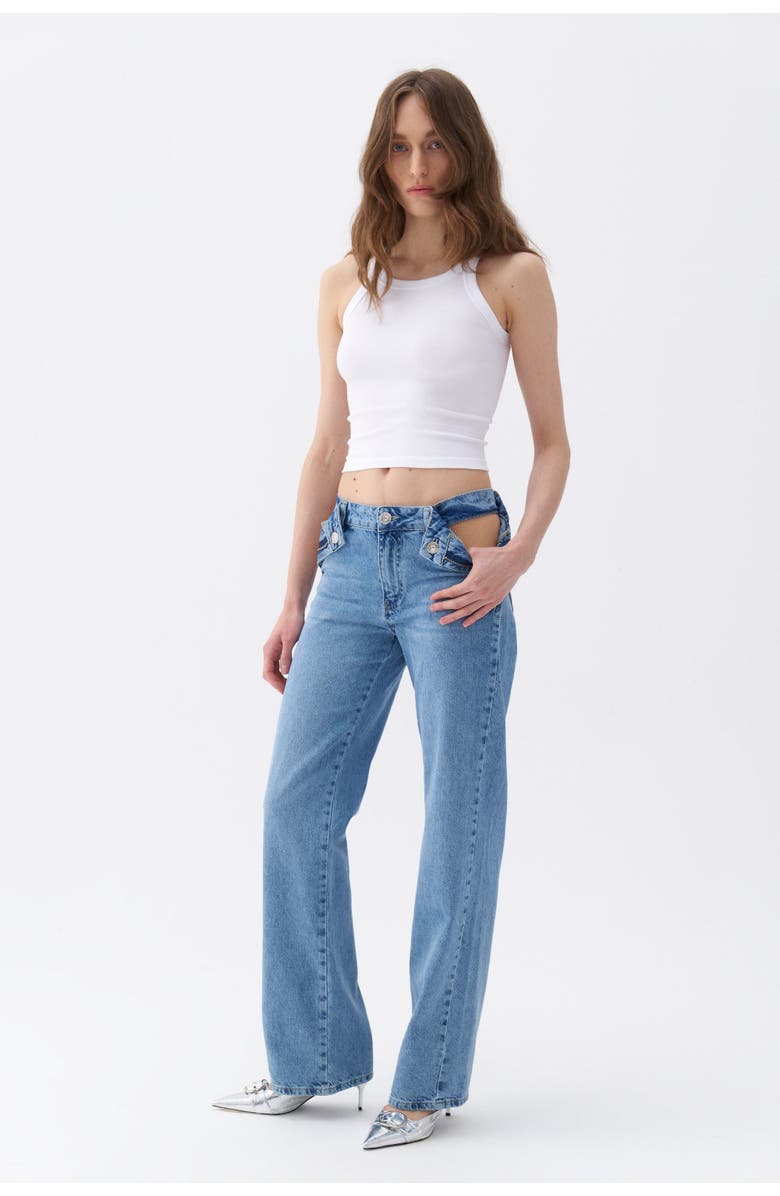 Nocturne Cut-Out Detailed High Waist Jeans, Alternate, color,