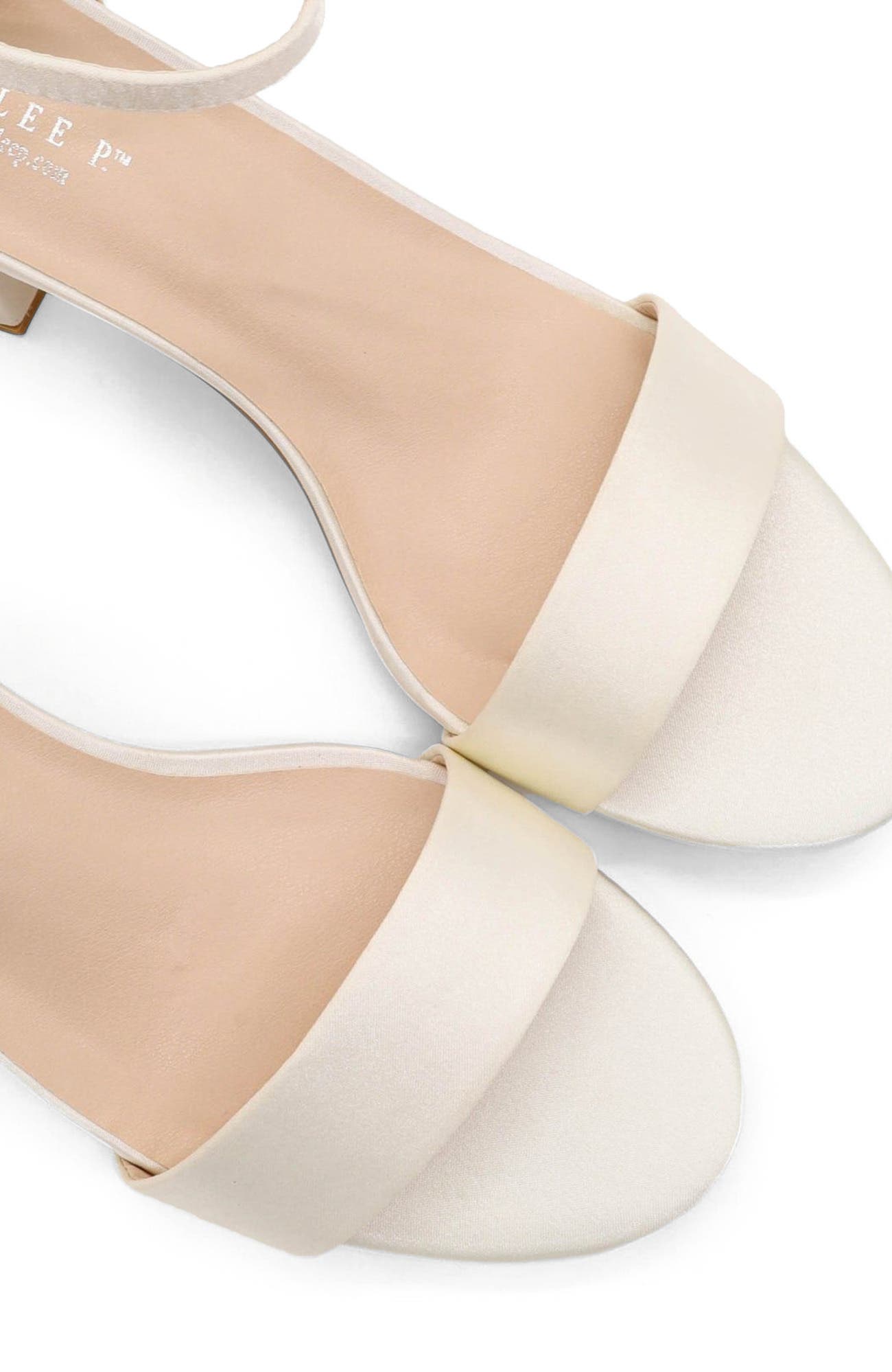 Naomi Satin Block Heel  Sandals, Alternate, color, Ivory