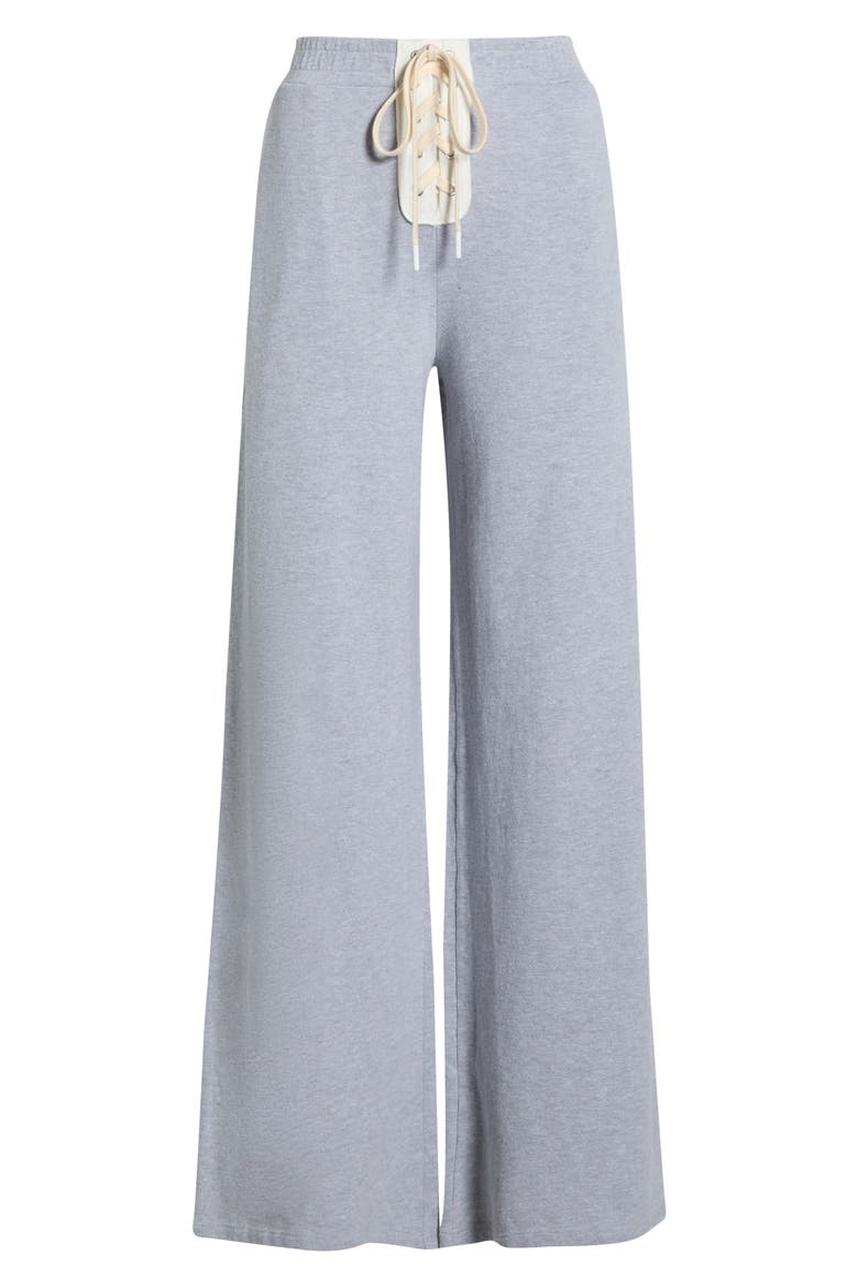 Football Wide Leg Sweatpants, Alternate, color, HEATHER GREY