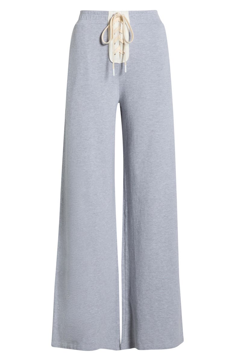 Year of Ours Football Wide Leg Sweatpants, Alternate, color, Heather Grey